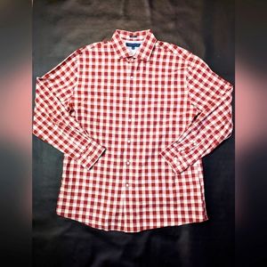 Tommy Hilfiger, Red/White Plaid Button-Up, Size 16 1/2 (32-33), NWOT